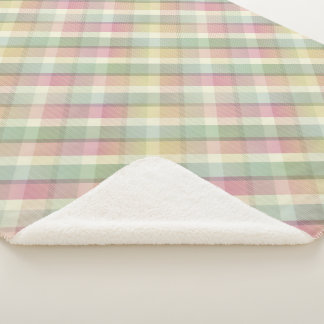 Cozy colorful tartan Sherpa Blanket