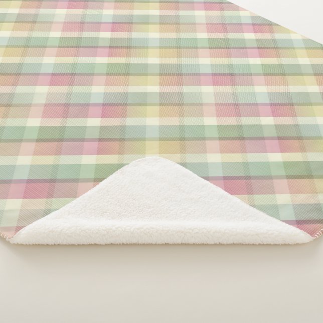 Cozy colorful tartan Sherpa Blanket (3/4)