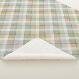 Cozy colorful tartan Sherpa Blanket