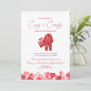 Cozy & Comfy Galentine’s Pajama Party Invitation
