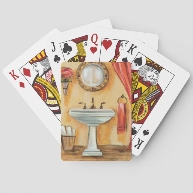 Cozy Contemporary Bathroom Poker Cards (Back)