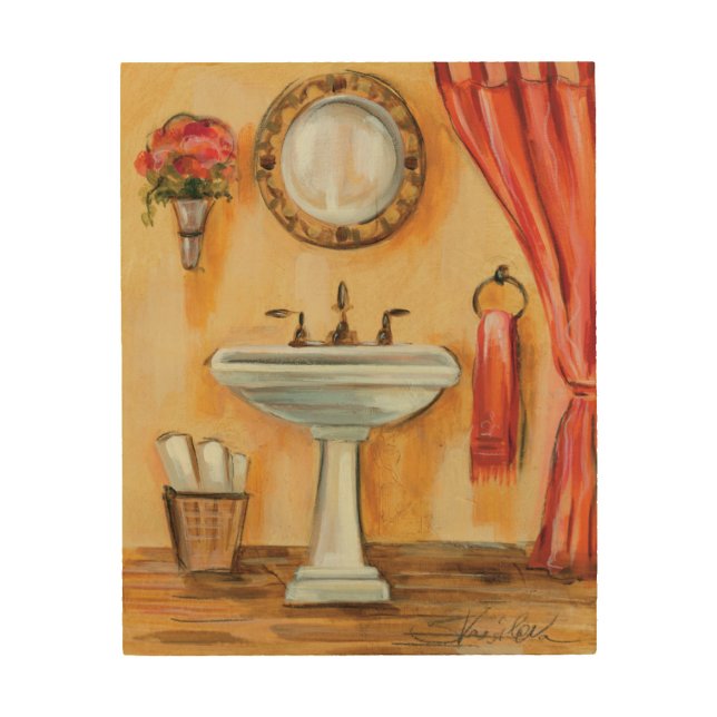Cozy Contemporary Bathroom Wood Wall Art (Front)