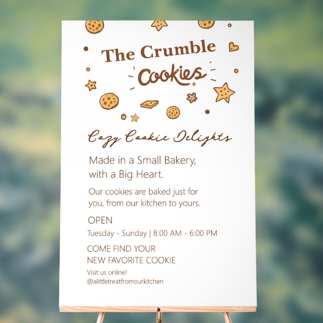 Cozy Cookie Delights Acrylic Sign (Neutral)