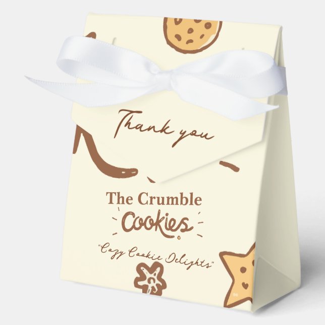 Cozy Cookie Delights (Cream) Favor Boxes (Front)
