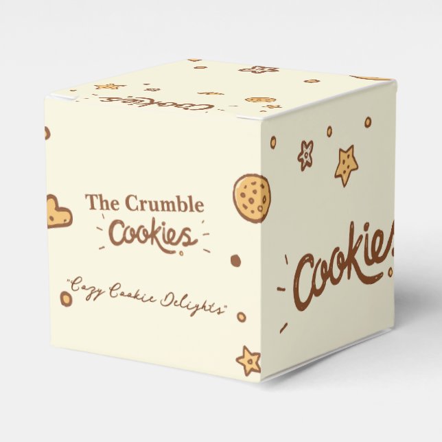 Cozy Cookie Delights (Cream) Favor Boxes (Front Side)