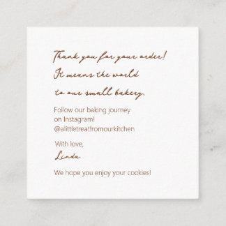 Cozy Cookie Delights  Enclosure Card