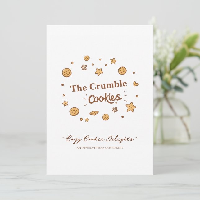 Cozy Cookie Delights  Invitation (Standing Front)