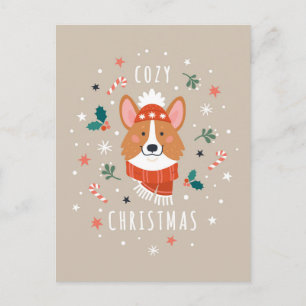 Cozy Corgi - Christmas Warmth Holiday Postcard