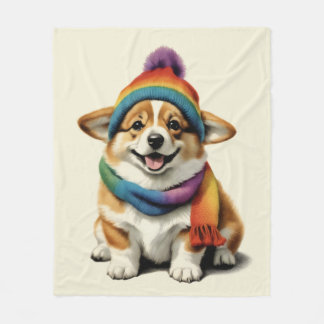 Cozy Corgi Fleece Blanket