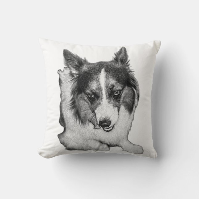 Cozy Corgi Glance Throw Pillow (Front)