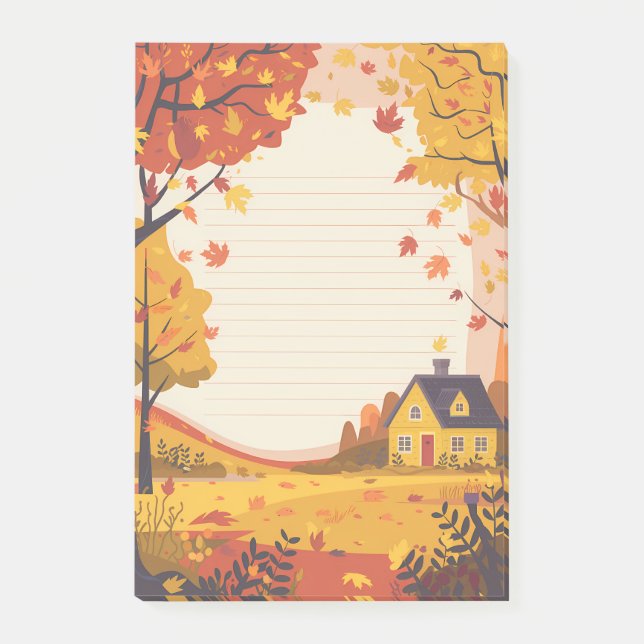 Cozy Cottage & Falling Leaves Post-it Notes (Front)