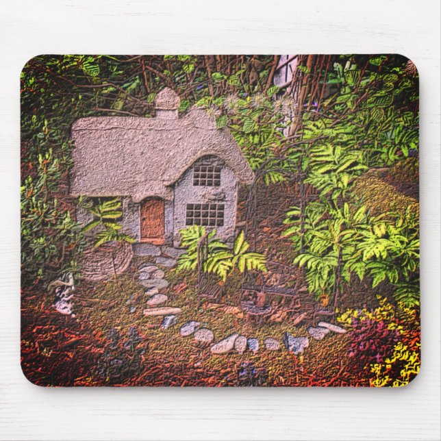Cozy Cottage Flower Garden Nature Art  Mouse Pad (Front)