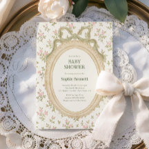 Cozy Cottage Green Bow Frame Baby Shower
