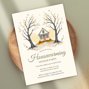 Cozy Cottage Housewarming Dinner Party Invitation