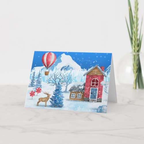 Cozy Cottage In Winter Wonderland Card