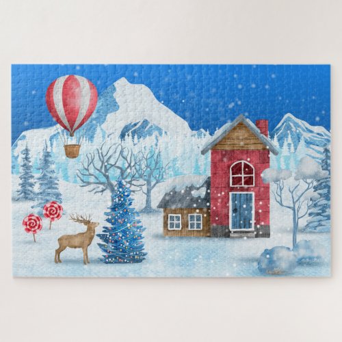 Cozy Cottage In Winter Wonderland Jigsaw Puzzle