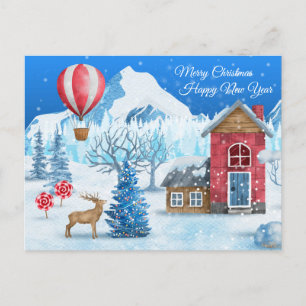 Cozy Cottage In Winter Wonderland Postcard
