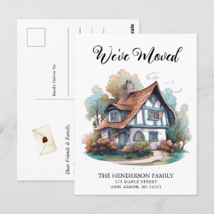 Cozy Cottage New Home Moving Announcement Postcard