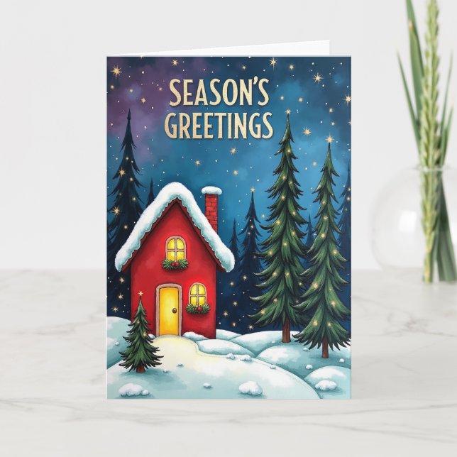 Cozy Cottage Snowfall Card (Front)
