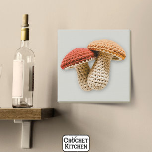 Cozy Cottagecore Crochet Mushroom Fairy Garden Faux Canvas Print