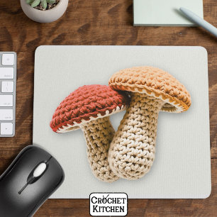 Cozy Cottagecore Crochet Mushroom Fairy Garden Mouse Pad