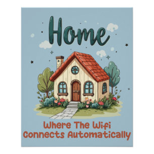Cozy Cottagecore Home Whimsical House Art Poster