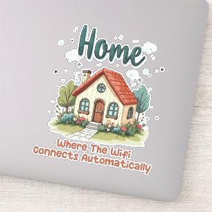 Cozy Cottagecore Home Whimsical House Art Sticker