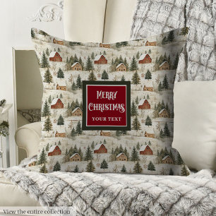 Cozy Cottagecore Pastel Green Xmas Pillow Decor