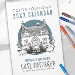 Cozy Cottages Color Your Own Any Year Calendar<br><div class="desc">Immerse yourself in the cottage core charm of this hand drawn color-your-own calendar, showcasing 12 cozy cottages adorned with endearing hand-drawn line art. Each month unveils a sweet scene featuring adorable animals and a cute, cozy cottage house. What sets this calendar apart is the opportunity to color-your-own calendar, offering a...</div>