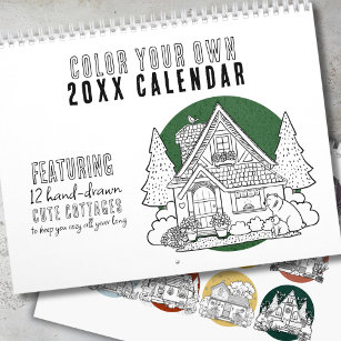 Cozy Cottages Color Your Own Cottagecore 2025 Calendar