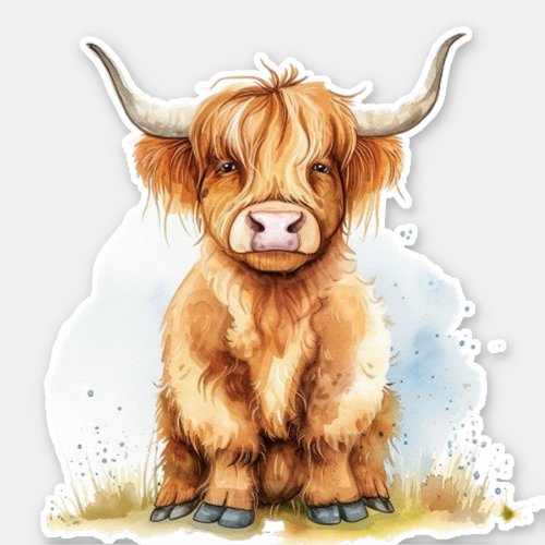Cozy Country Charm Highland Cow Sticker