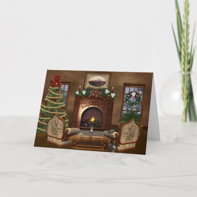 Cozy Country Christmas Holiday Card (Front)