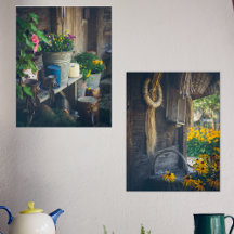 Cozy country cottage porch adorned with flowers