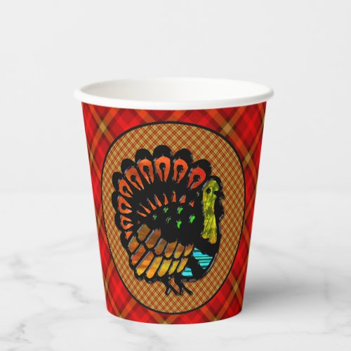 Cozy Country Turkey Plaid  Paper Cups