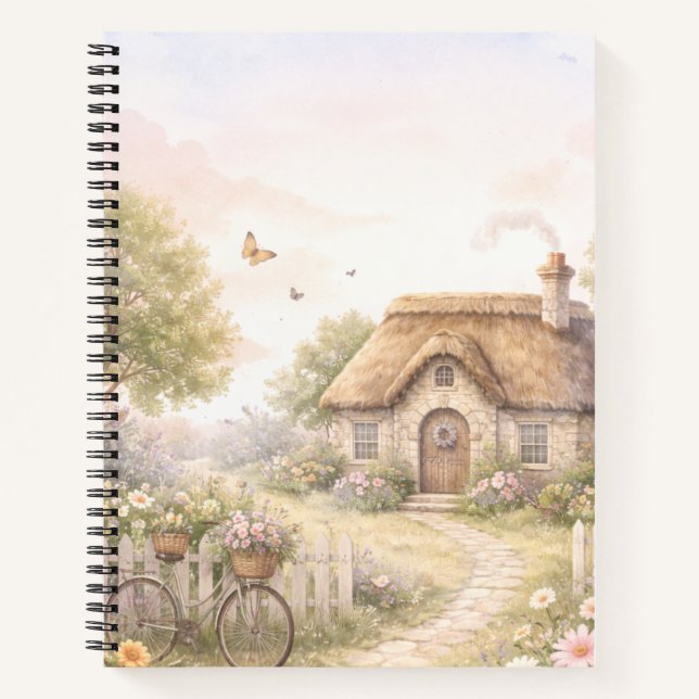 Cozy Countryside Cottage Spiral Notebook (Front)
