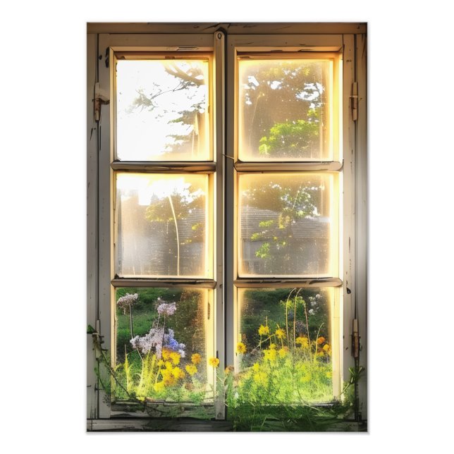 Cozy Countryside Window View Photo Print (Front)