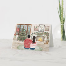 Cozy Couple Fireside Family Christmas