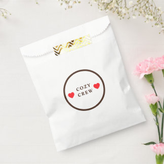 Cozy Crew Two Hearts Minimalist Custom Favor Bag