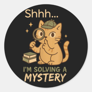 Cozy Crime Club Mystery Reader Bookish Sleuth Gift Classic Round Sticker