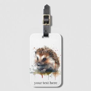 Cozy Critter: Hedgehog in Watercolor  Luggage Tag
