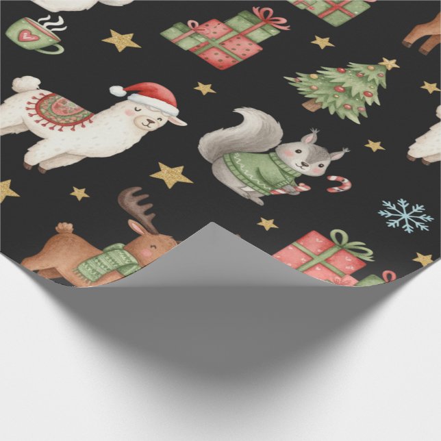 Cozy Critters Christmas Wrapping Paper (Corner)