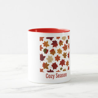 Cozy Crochet Autumn Leaves Pattern Custom Products Mug