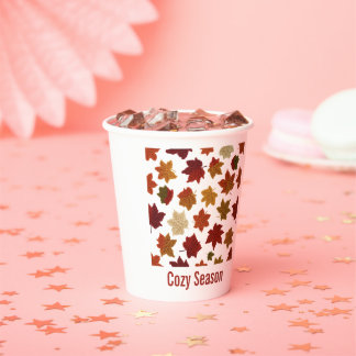Cozy Crochet Autumn Leaves Pattern Custom Products Paper Cups