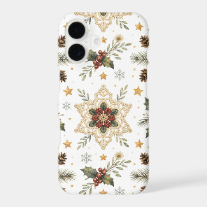 Cozy Crochet Snowflake Holly Scandinavian Christma iPhone 17 Case