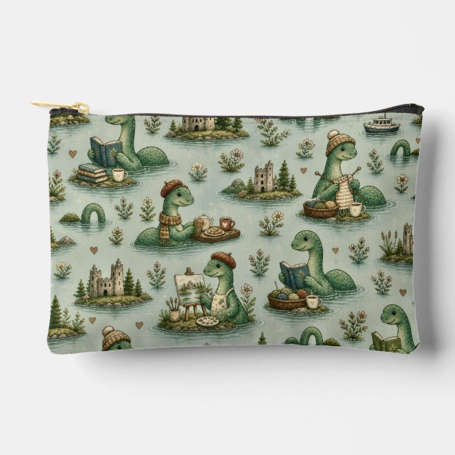 Cozy Cryptids Nessie Loch Ness Monster hobbies  Accessory Pouch (Front)