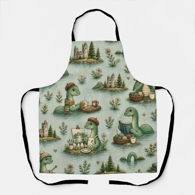 Cozy Cryptids Nessie Loch Ness Monster hobbies  Apron (Front)