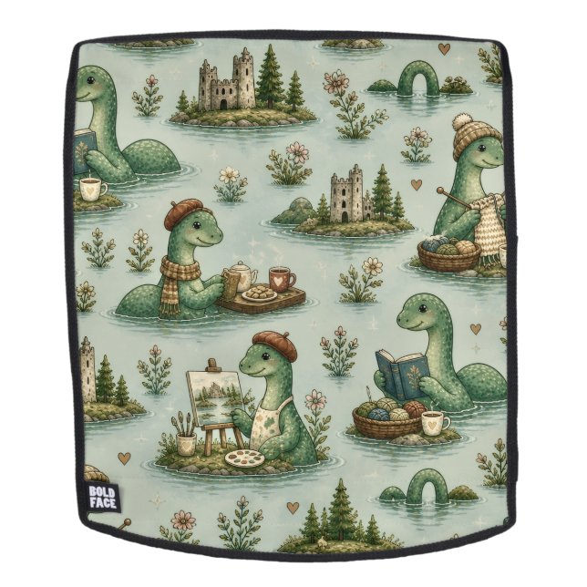 Cozy Cryptids Nessie Loch Ness Monster hobbies  Backpack (Removable Face)