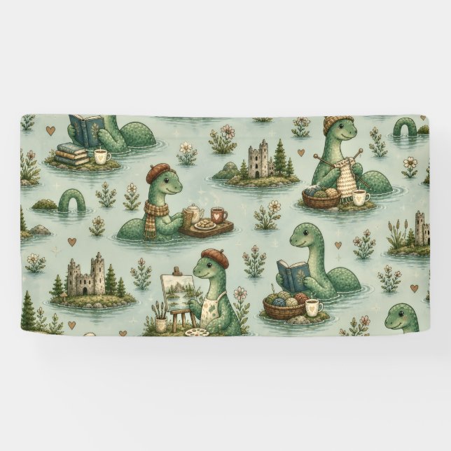 Cozy Cryptids Nessie Loch Ness Monster hobbies  Banner (Horizontal)