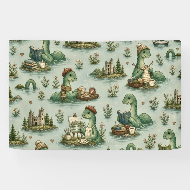 Cozy Cryptids Nessie Loch Ness Monster hobbies  Banner (Horizontal)