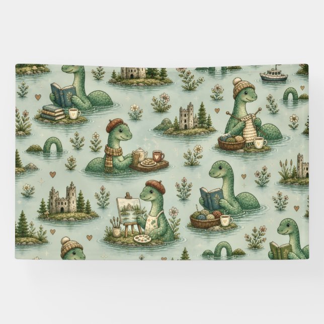 Cozy Cryptids Nessie Loch Ness Monster hobbies  Banner (Horizontal)